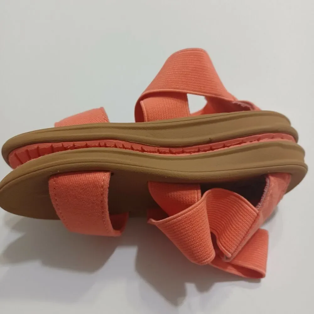Reef Girls D-16 CLC Sandals Coral Brown Stretch Ankle Strap 3‎ k 4k New